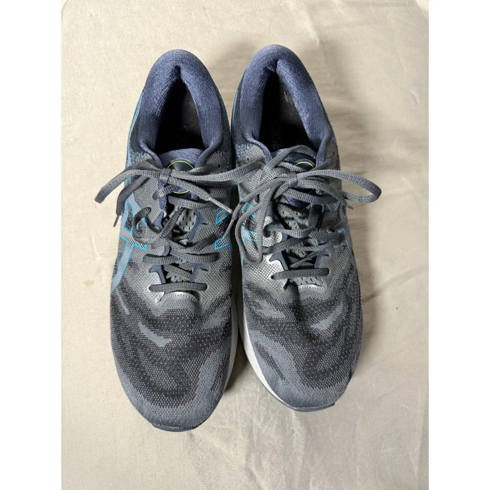 Asics Gel-Nimbus 23 Mens 12.5 Athletic Running Shoes Grey Blue Sneaker